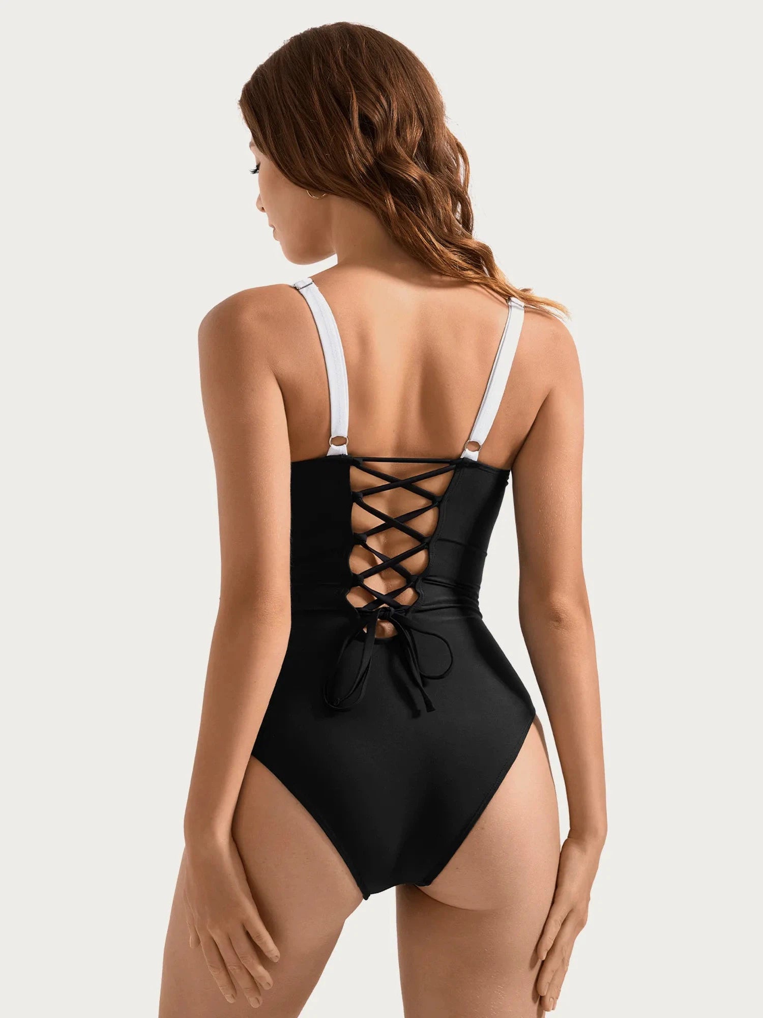 SUUKSESS Women Tummy Control One Piece Swimsuit Sexy Crisscross Back Bathing Suit-Swimwear-SUUKSESS-SUUKSESS
