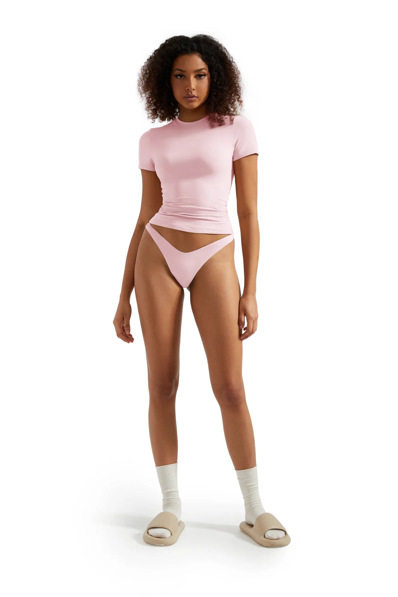 Buttery Soft Crew Neck Shirt - Short Sleeve-Clothing-SUUKSESS-Pink-XS-SUUKSESS