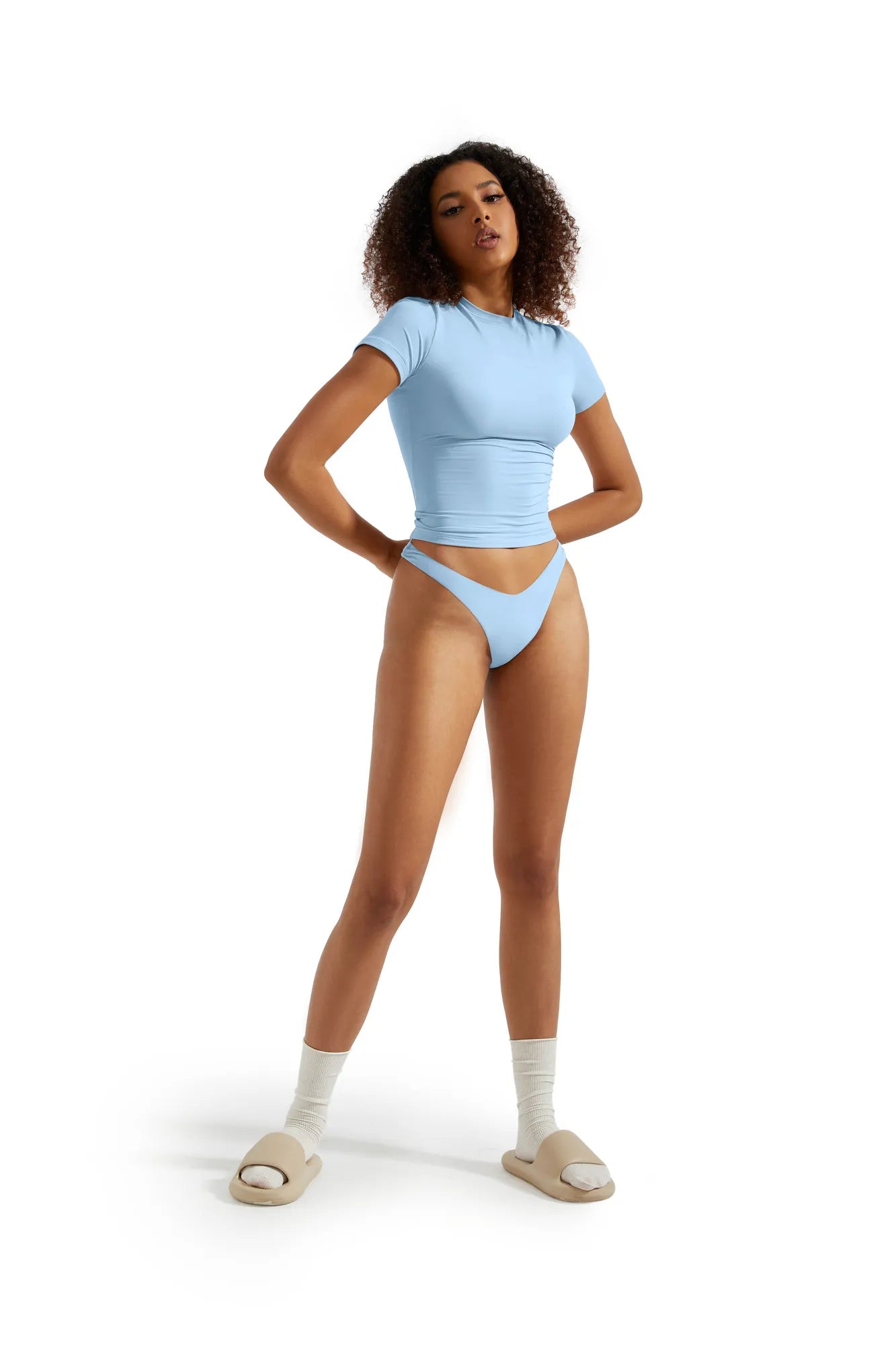Buttery Soft Crew Neck Shirt - Short Sleeve-Clothing-SUUKSESS-Baby Blue-XS-SUUKSESS